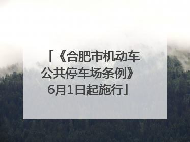 《合肥市机动车公共停车场条例》6月1日起施行