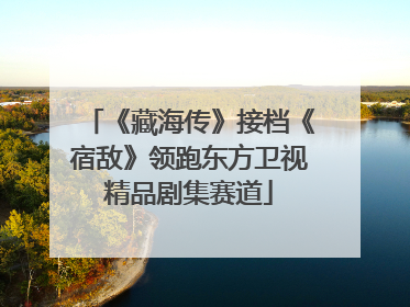 《藏海传》接档《宿敌》领跑东方卫视精品剧集赛道