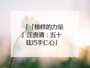 「榜样的力量」汪贵清：五十载巧手仁心