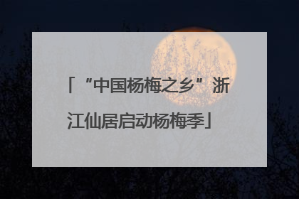“中国杨梅之乡”浙江仙居启动杨梅季