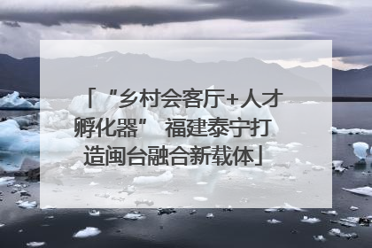 “乡村会客厅+人才孵化器” 福建泰宁打造闽台融合新载体