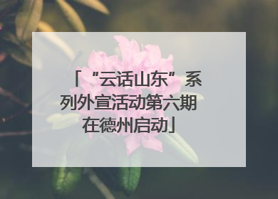 “云话山东”系列外宣活动第六期在德州启动