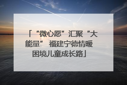 “微心愿”汇聚“大能量” 福建宁德情暖困境儿童成长路