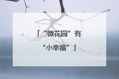“微花园”有“小幸福”