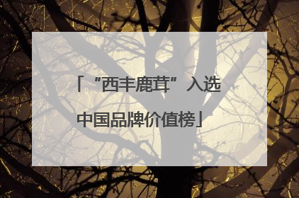 “西丰鹿茸”入选中国品牌价值榜