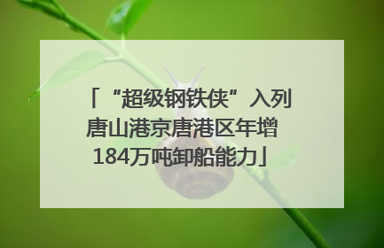 “超级钢铁侠”入列 唐山港京唐港区年增184万吨卸船能力