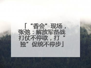 “香会”现场，张弛：解放军备战打仗不停歇，打“独”促统不停步