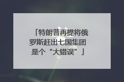 特朗普再提将俄罗斯赶出七国集团是个“大错误”