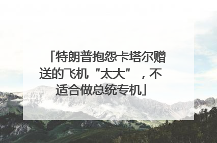 特朗普抱怨卡塔尔赠送的飞机“太大”，不适合做总统专机