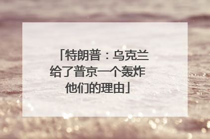 特朗普：乌克兰给了普京一个轰炸他们的理由
