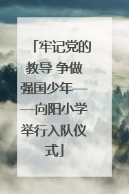 牢记党的教导 争做强国少年——向阳小学举行入队仪式