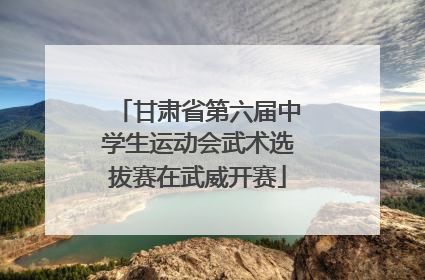 甘肃省第六届中学生运动会武术选拔赛在武威开赛
