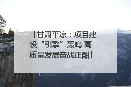 甘肃平凉：项目建设“引擎”轰鸣 高质量发展奋战正酣
