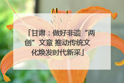 甘肃：做好非遗“两创”文章 推动传统文化焕发时代新采
