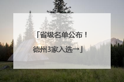 省级名单公布！德州3家入选→