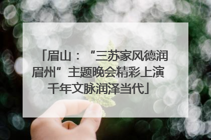 眉山：“三苏家风德润眉州”主题晚会精彩上演千年文脉润泽当代