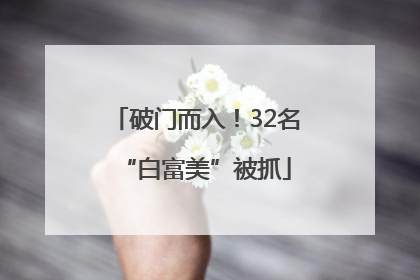 破门而入！32名“白富美”被抓