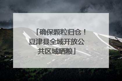 确保颗粒归仓！夏津县全域开放公共区域晒粮