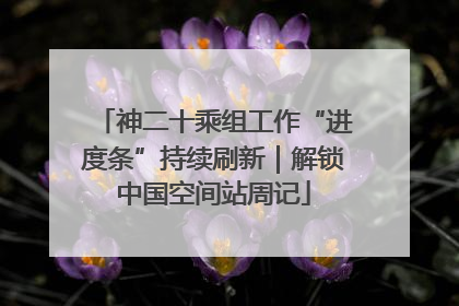 神二十乘组工作“进度条”持续刷新｜解锁中国空间站周记