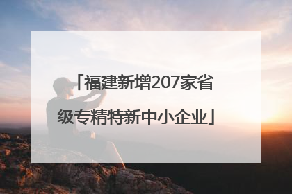 福建新增207家省级专精特新中小企业