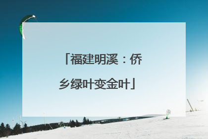 福建明溪：侨乡绿叶变金叶