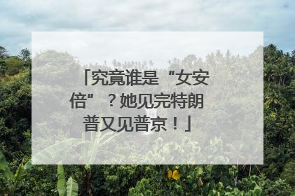 究竟谁是“女安倍”？她见完特朗普又见普京！