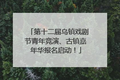第十二届乌镇戏剧节青年竞演、古镇嘉年华报名启动！