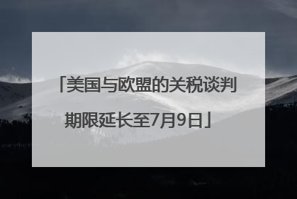 美国与欧盟的关税谈判期限延长至7月9日