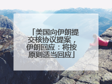 美国向伊朗提交核协议提案，伊朗回应：将按原则适当回应