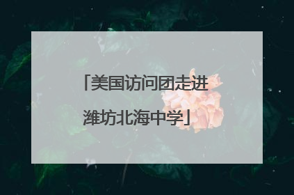 美国访问团走进潍坊北海中学