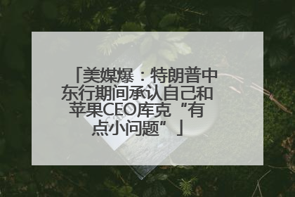 美媒爆：特朗普中东行期间承认自己和苹果CEO库克“有点小问题”