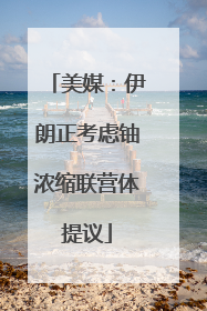 美媒：伊朗正考虑铀浓缩联营体提议