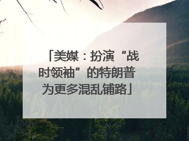 美媒：扮演“战时领袖”的特朗普为更多混乱铺路