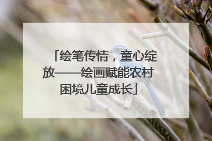绘笔传情，童心绽放——绘画赋能农村困境儿童成长