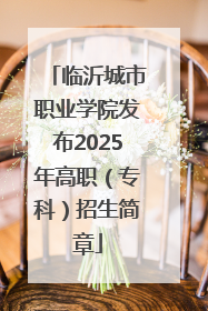 临沂城市职业学院发布2025年高职（专科）招生简章