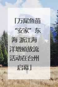 万尾鱼苗“安家”东海 浙江海洋增殖放流活动在台州启幕