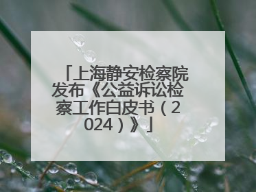 上海静安检察院发布《公益诉讼检察工作白皮书（2024）》