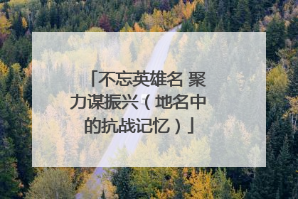 不忘英雄名 聚力谋振兴（地名中的抗战记忆）