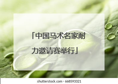 中国马术名家耐力邀请赛举行