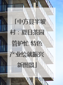 中方县半坡村：夏日茶园管护忙 特色产业绘就振兴新图景