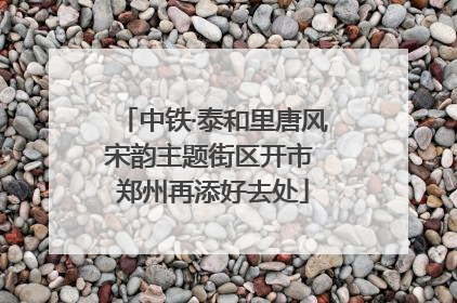 中铁·泰和里唐风宋韵主题街区开市 郑州再添好去处
