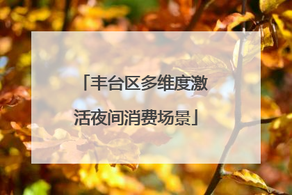 丰台区多维度激活夜间消费场景