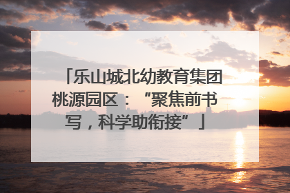 乐山城北幼教育集团桃源园区：“聚焦前书写，科学助衔接”