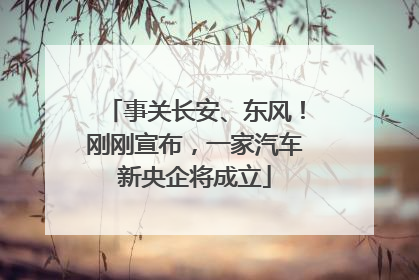 事关长安、东风！刚刚宣布，一家汽车新央企将成立