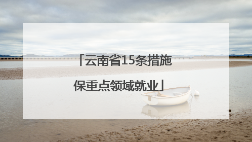 云南省15条措施保重点领域就业