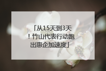 从15天到3天！竹山代表行动跑出惠企加速度