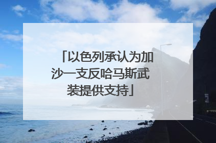 以色列承认为加沙一支反哈马斯武装提供支持