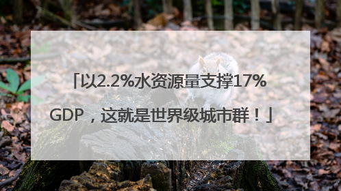 以2.2%水资源量支撑17%GDP，这就是世界级城市群！