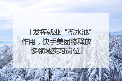 发挥就业“蓄水池”作用，快手美团将释放多领域实习岗位