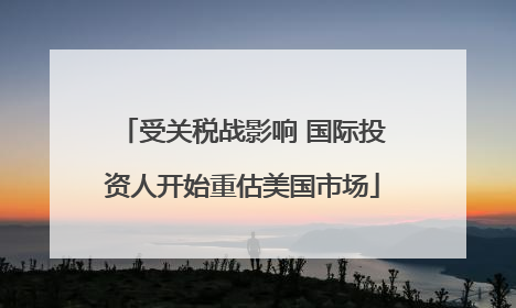 受关税战影响 国际投资人开始重估美国市场